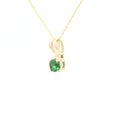 Half Bow Bale Tsavorite and Diamond Pendant and Chain