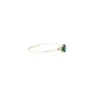 White Gold Raised Four Claw Tsavorite Stacking Ring