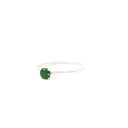 White Gold Raised Four Claw Tsavorite Stacking Ring