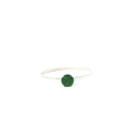 White Gold Raised Four Claw Tsavorite Stacking Ring