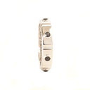 Unisex Bezel Set Black Diamond White Gold Sectioned Ring