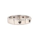Unisex Bezel Set Black Diamond White Gold Sectioned Ring