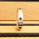 Unisex Bezel Set Black Diamond White Gold Sectioned Ring