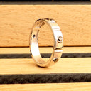 Unisex Bezel Set Black Diamond White Gold Sectioned Ring