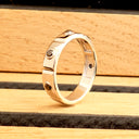 Unisex Bezel Set Black Diamond White Gold Sectioned Ring