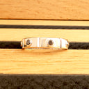 Unisex Bezel Set Black Diamond White Gold Sectioned Ring