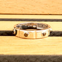 Unisex Bezel Set Black Diamond White Gold Sectioned Ring