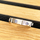 Unisex Bezel Set Tanzanite White Gold Sectioned Ring