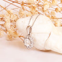 Floral White Diamond White Gold Pendant