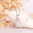 Floral White Diamond White Gold Pendant