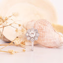 Floral White Diamond White Gold Ring