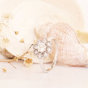 Floral White Diamond White Gold Ring