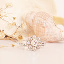 Floral White Diamond White Gold Ring