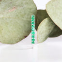 Viridian Green Emerald Half Eternity Ring in White Gold