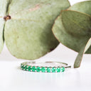 Viridian Green Emerald Half Eternity Ring in White Gold