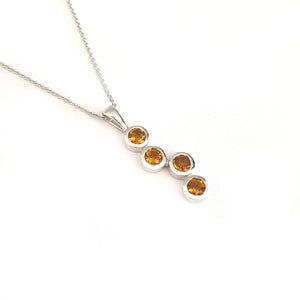 Waterfall Citrine White Gold Droplet Pendant