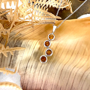 Waterfall Citrine White Gold Droplet Pendant