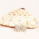 White Diamond Floral Cluster Studs in White Gold