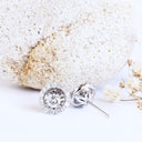 White Diamond Studs with White Diamond Halo Detachable Jackets