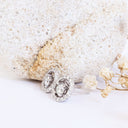 White Diamond Studs with White Diamond Halo Detachable Jackets