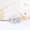 White Diamond Studs with White Diamond Halo Detachable Jackets