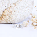 White Diamond Studs with White Diamond Halo Detachable Jackets