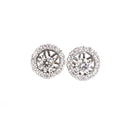 White Diamond Studs with White Diamond Halo Detachable Jackets