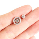 White Diamond Studs with White Diamond Halo Detachable Jackets
