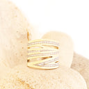 White Diamond yellow gold ring