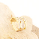 White Diamond yellow gold ring