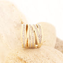 White Diamond yellow gold ring