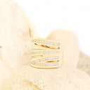 White Diamond yellow gold ring