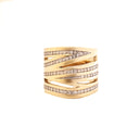 White Diamond Zebra Ring In Yellow Gold