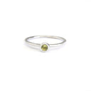 White Gold Bezel Set Peridot Stacking Ring