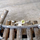 White Gold Bezel Set Peridot Stacking Ring
