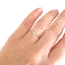 White Gold Bezel Set Peridot Stacking Ring