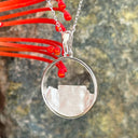 White Gold Circular Table Mountain Pendant