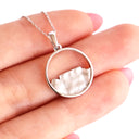 White Gold Circular Table Mountain Pendant