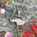 Table  Mountain Africa outline white gold pendant