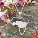 Table  Mountain Africa outline white gold pendant