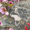 Table  Mountain Africa outline white gold pendant
