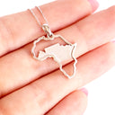 White Gold Matt Table Mountain In Africa Outline Pendant
