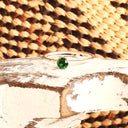 White Gold Raised Four Claw Tsavorite Stacking Ring