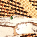 White Gold Raised Four Claw Tsavorite Stacking Ring
