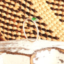 White Gold Raised Four Claw Tsavorite Stacking Ring