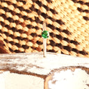 White Gold Raised Four Claw Tsavorite Stacking Ring