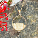 Yellow Gold Circular Table Mountain Pendant