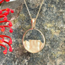 Yellow Gold Circular Table Mountain Pendant