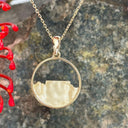Yellow Gold Circular Table Mountain Pendant