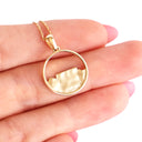 Yellow Gold Circular Table Mountain Pendant